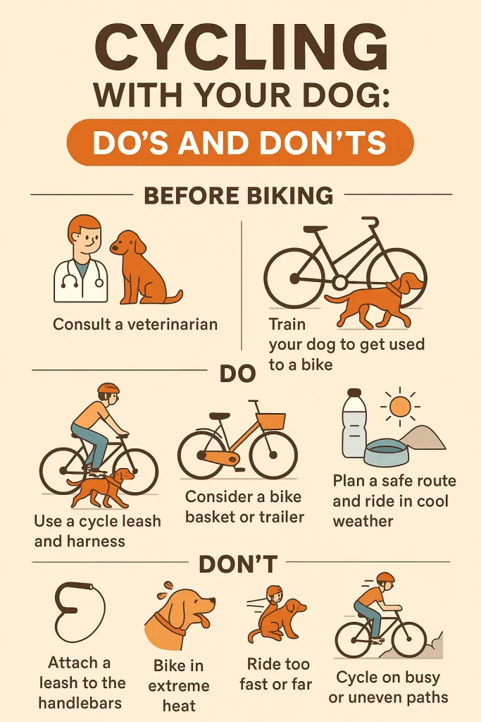 tips for cycling with dogs